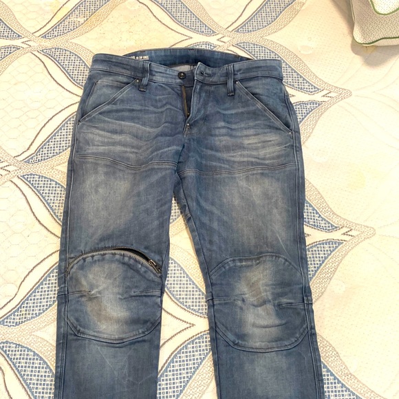 Raw skinny 323d zip knee